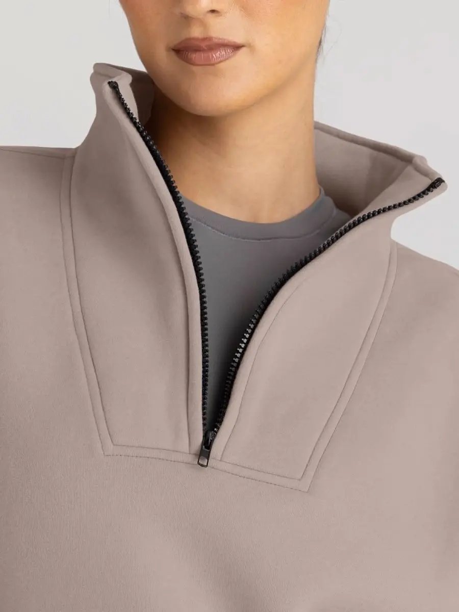 Trendy Queen Sweatshirts Half Zip Pullover Quarter Zip Oversized Hoodies Sweaters Comfy Fall Outfits 2024 Y2K Winter Clothes - Love Salve